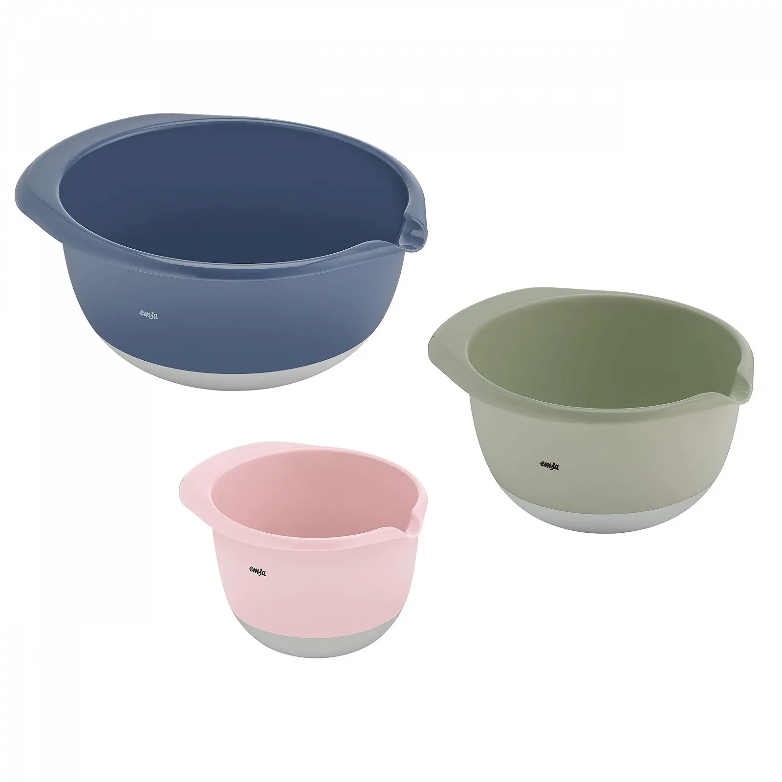 Набор мисок Emsa Prep&Bake K324S334 3 шт 1.4 + 2.8 + 4.7 L пластиковые Pink/Green/Blue, фото №1