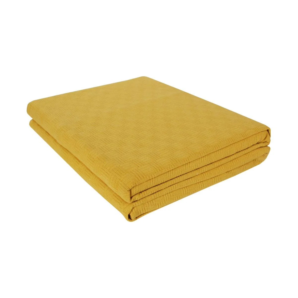 Покрывало SaRani Легкий Весна Однотонный с узнаваемыми клетками Желтый, Односпальный, фото №1