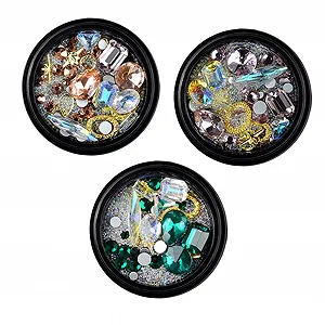 Прикраса для нігтів Housoutil, 3 коробки, з діамантами, для манікюрних салонів - Фото 1