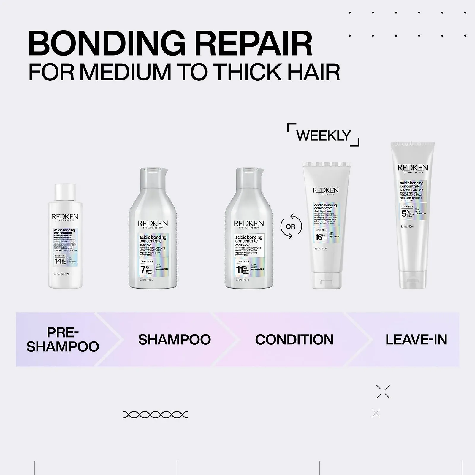Шампунь Redken Acidic Bonding Concentrate для догляду за волоссям з інтенсивним захистом від втрати кольору, фото №8 Шампунь Redken Acidic Bonding Concentrate для догляду за волоссям з інтенсивним захистом від втрати кольору, фото №8
