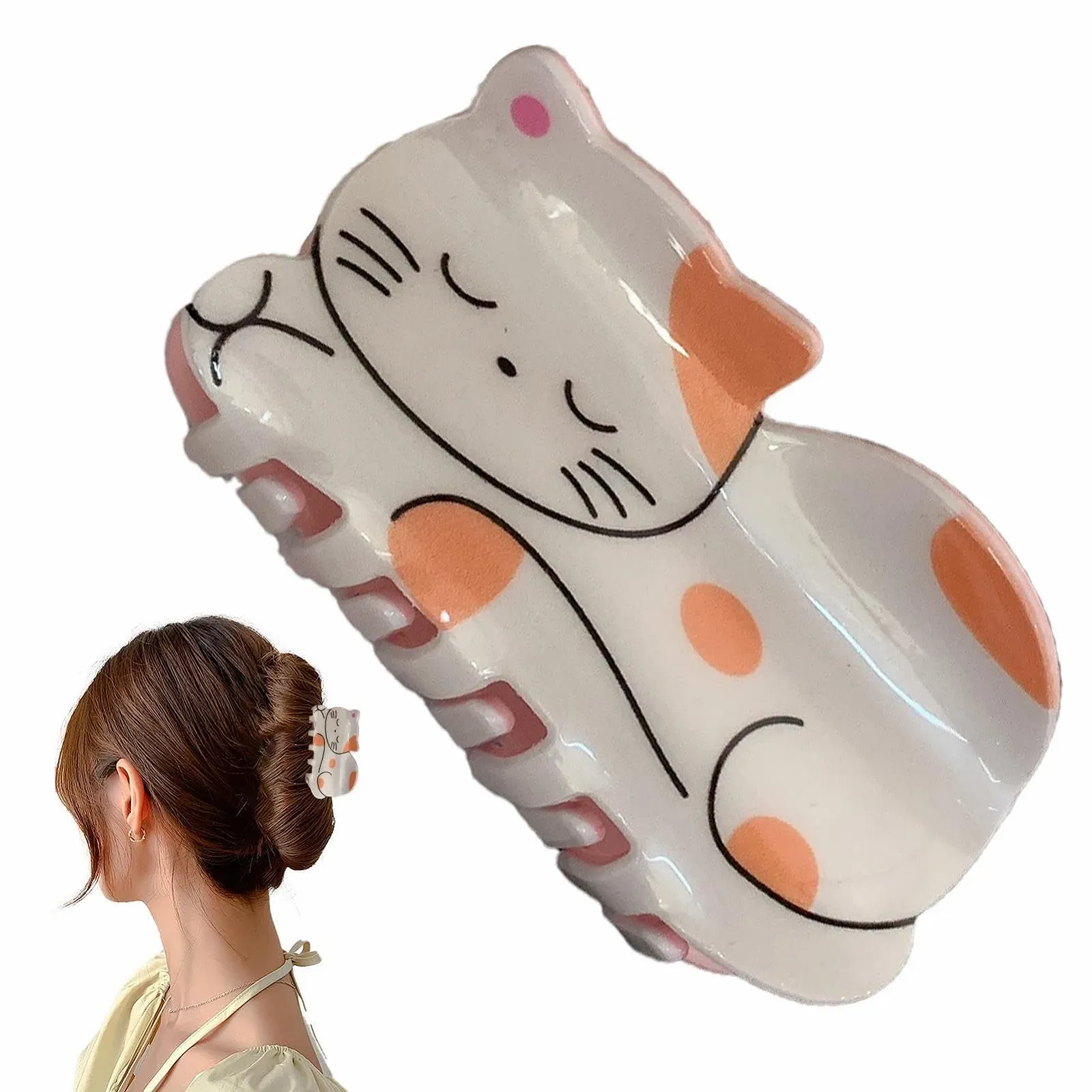 Акриловая заколка для волос Мультяшное Животное Для женщин Сильно держит Тонкие Густые волосы Для работы Банкета Вечеринки, фото №7