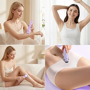Електробритва жіноча 2-в-1 IPX7 Wet & Dry з LED підсвіткою synthetic.ua - Фото 1