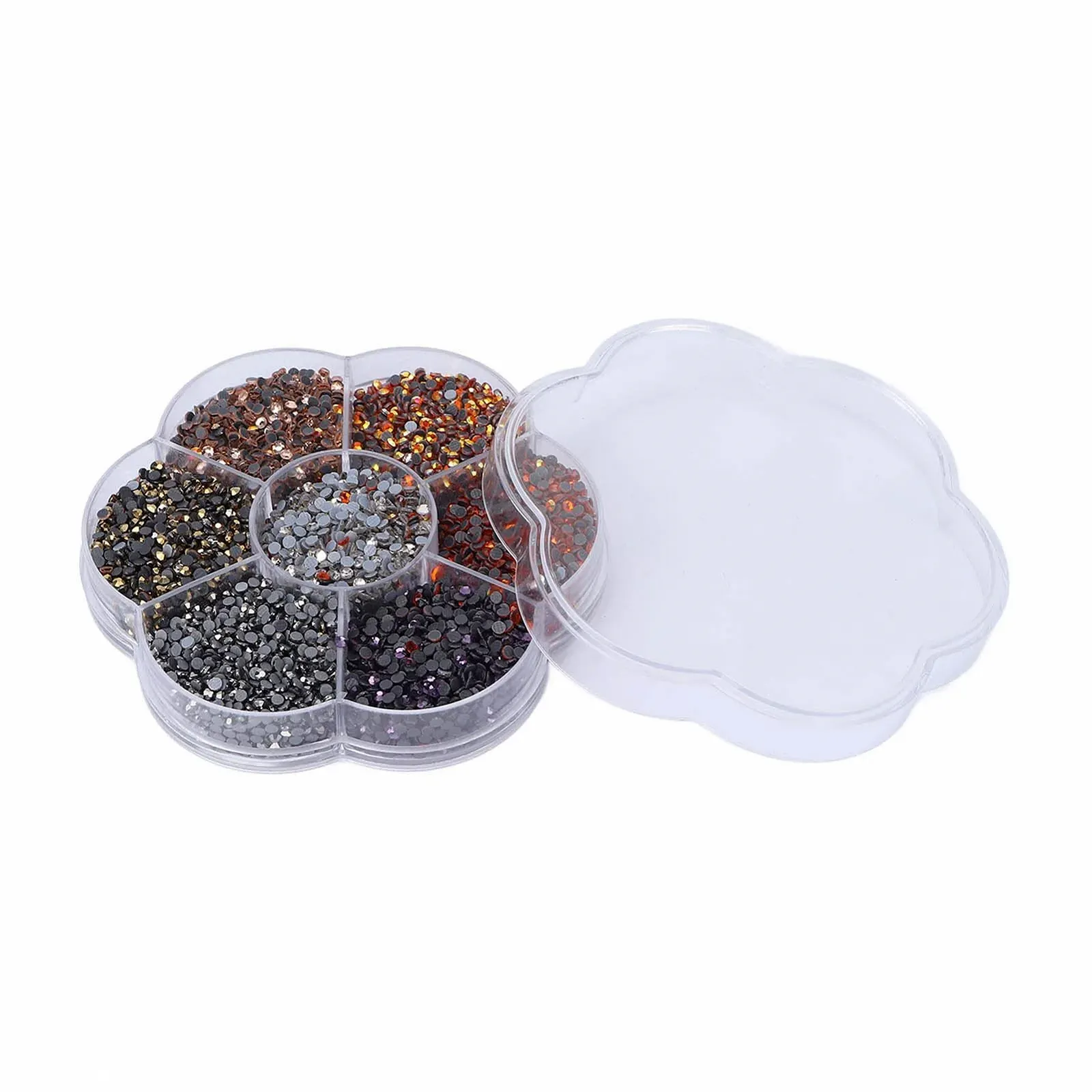 Стрази Сім Кольорів, Плоскі, 10080 шт, Різнокольорові DIY Стрази Райдужні круглі, фото №4