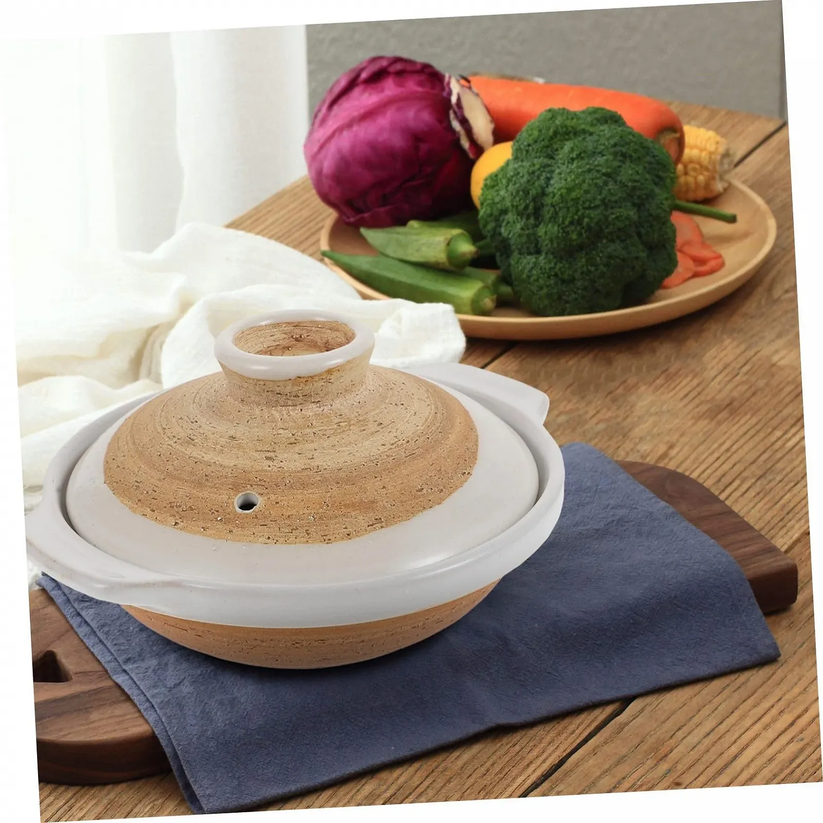 Каструля керамічна з кришкою термостійка антипригарна для газових плит, фото №7