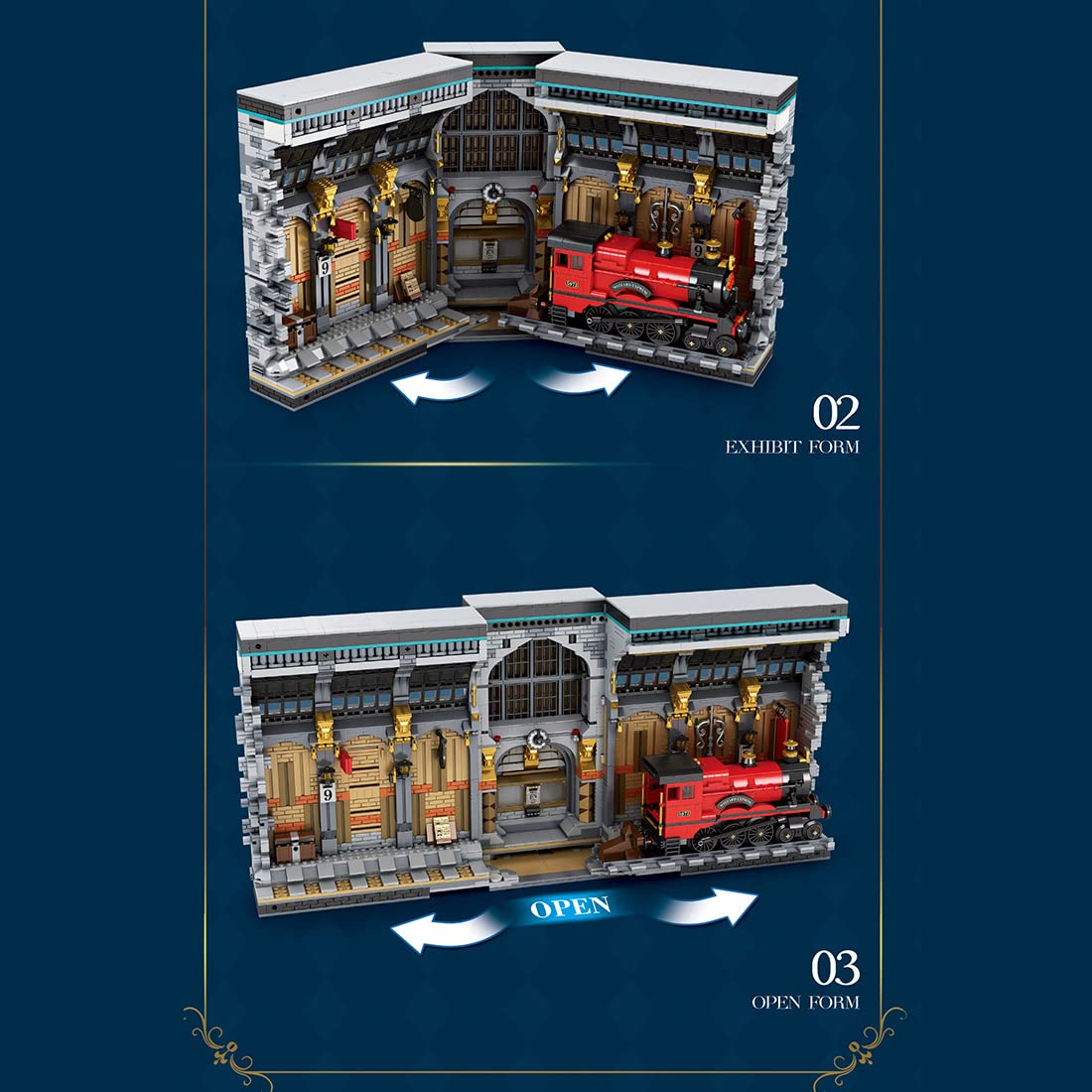 Конструктор Reobrix 66031 Вокзал MOC Большой Магический Мир 3061 часть, фото №5