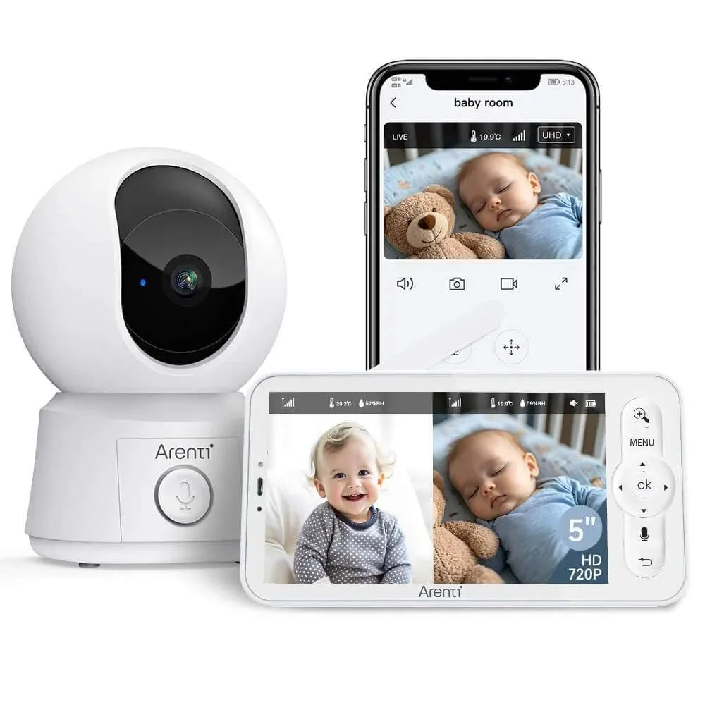 Відеоняня ARENTI AInanny B2 Kit Full HD 5" LCD Панорама та нахил Автоматичне відстеження, фото №4 Відеоняня ARENTI AInanny B2 Kit Full HD 5" LCD Панорама та нахил Автоматичне відстеження, фото №4
