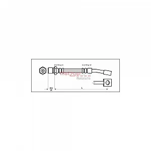 Тормозной шланг METZGER 4114679 OPEL DAEWOO передний мост слева - Фото 1