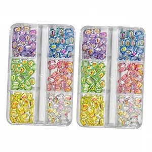 Аксессуары для ногтей FOMIYES 2 коробки Цветные стразы для ногтей Украшения для ногтей Аксессуары для ногтей Драгоценности для ногтей Стразы Хрустальный набор страз для ногтей - Фото 1