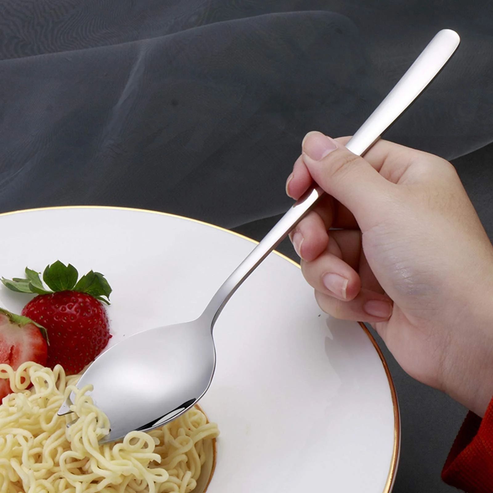 Ложка для супу і набір виделок SourceTon 8 шт., міцна нержавіюча сталь, фото №9 Ложка для супу і набір виделок SourceTon 8 шт., міцна нержавіюча сталь, фото №9