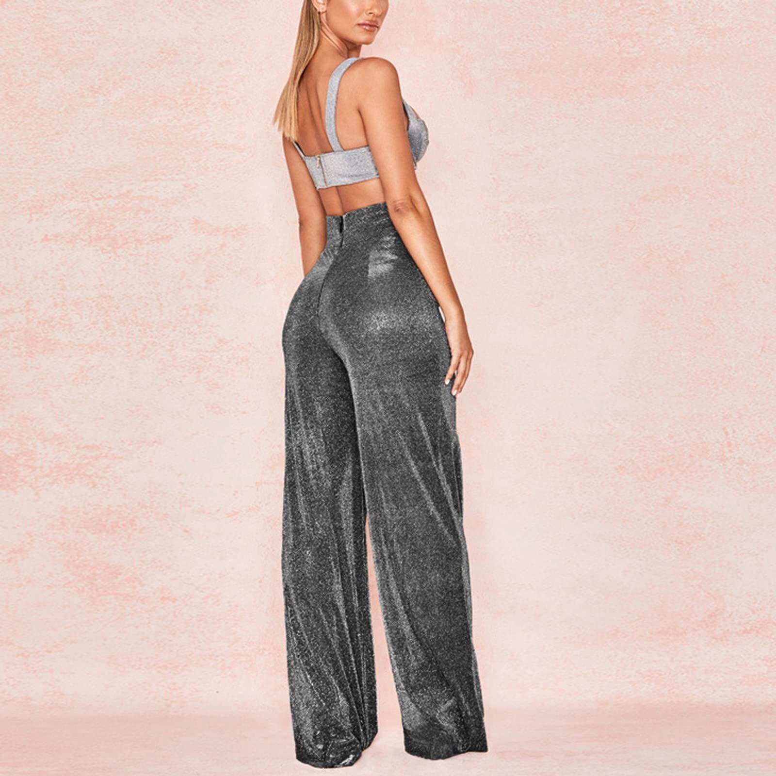 Штани Кльош Жіночі Блискучі Палаццо, фото №3 Штани Кльош Жіночі Блискучі Палаццо, фото №3