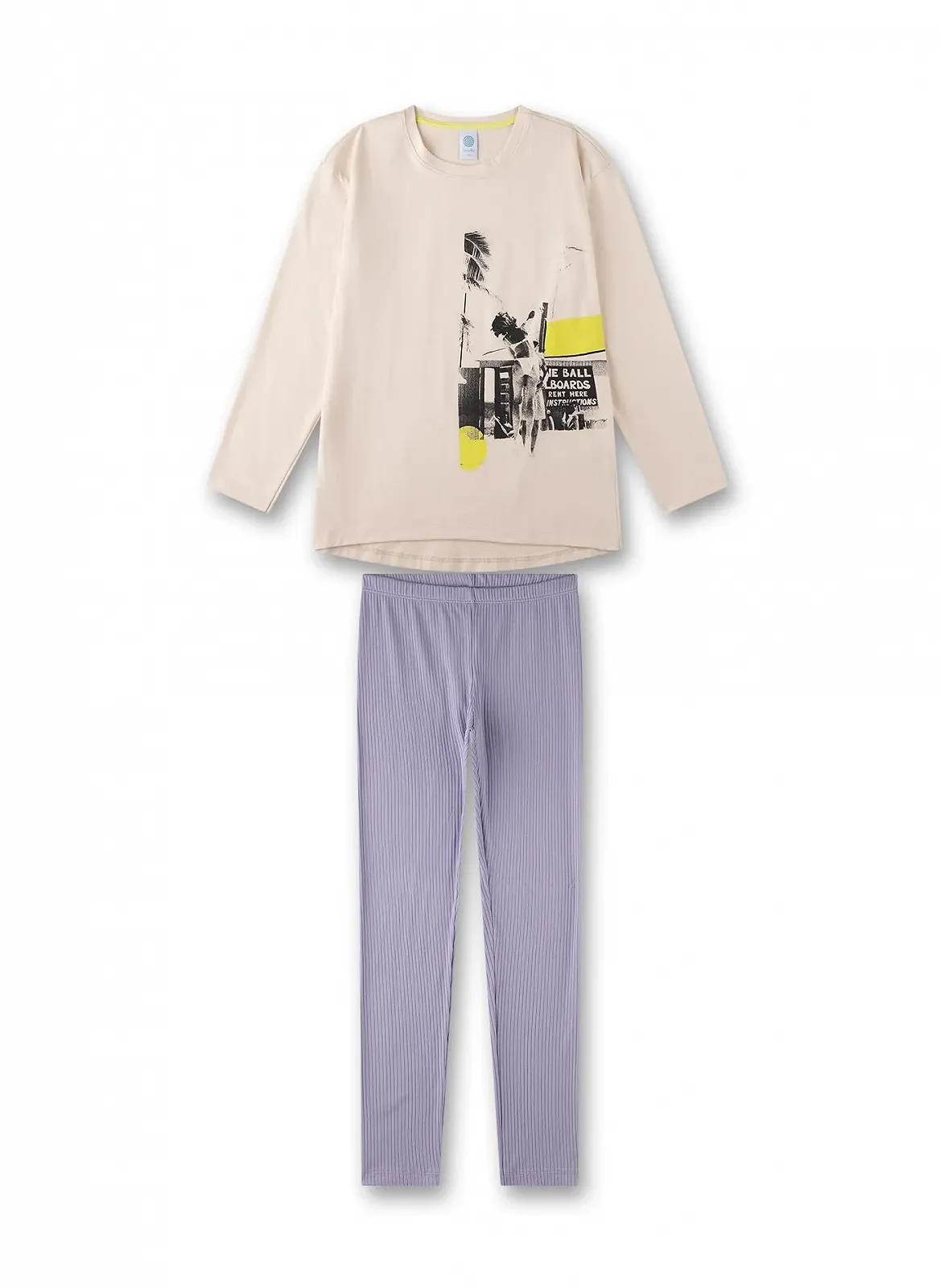 Пижама Sanetta Длинная Бежевая для Девочек, фото №1 Пижама Sanetta Длинная Бежевая для Девочек, фото №1