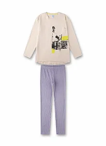 Купити Піжама Sanetta Довга Бежева для Дівчат - Фото 1 Піжама Sanetta Довга Бежева для Дівчат - Фото 1