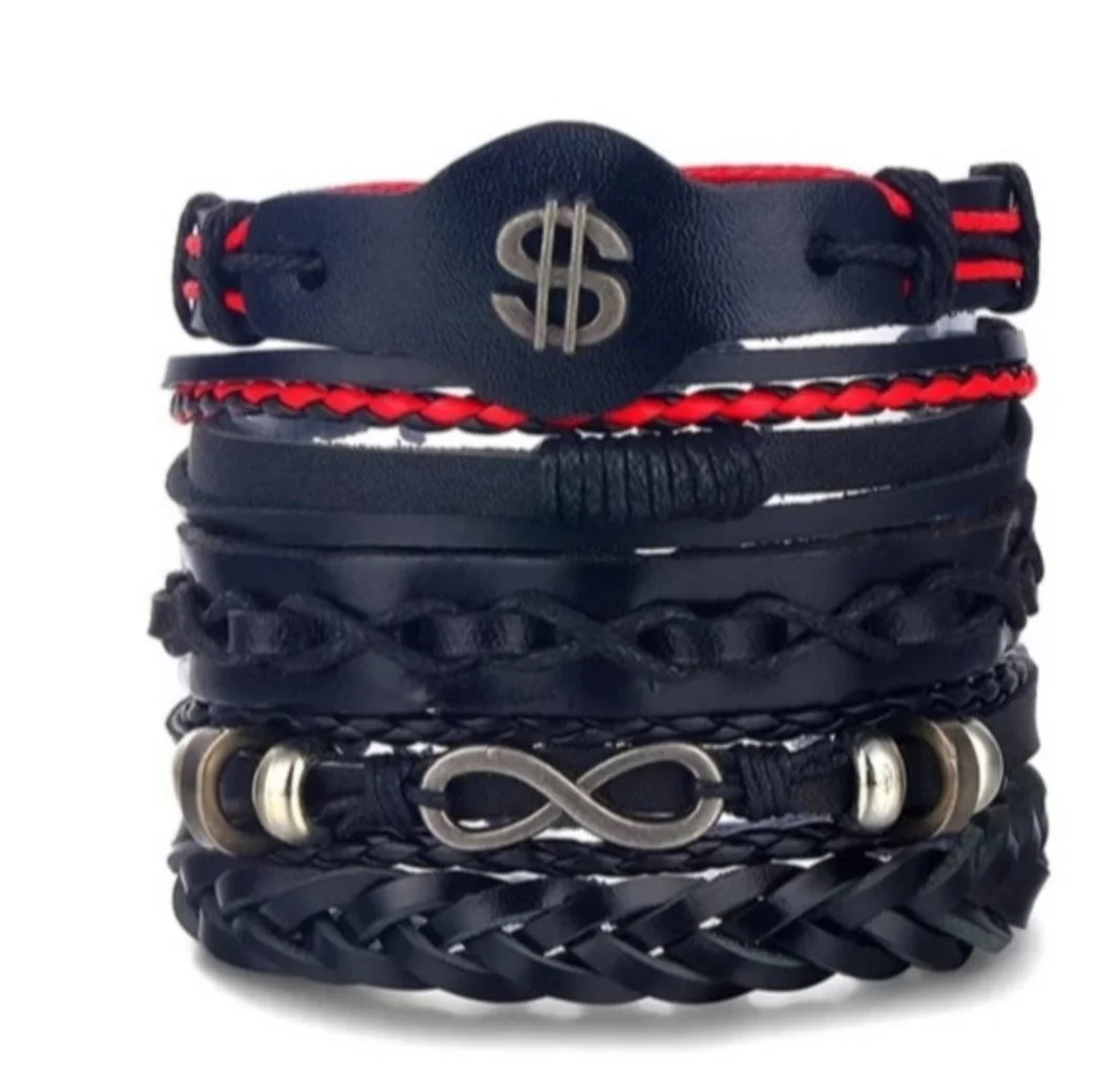 Набір браслетів з екошкіри Долар, фото №1