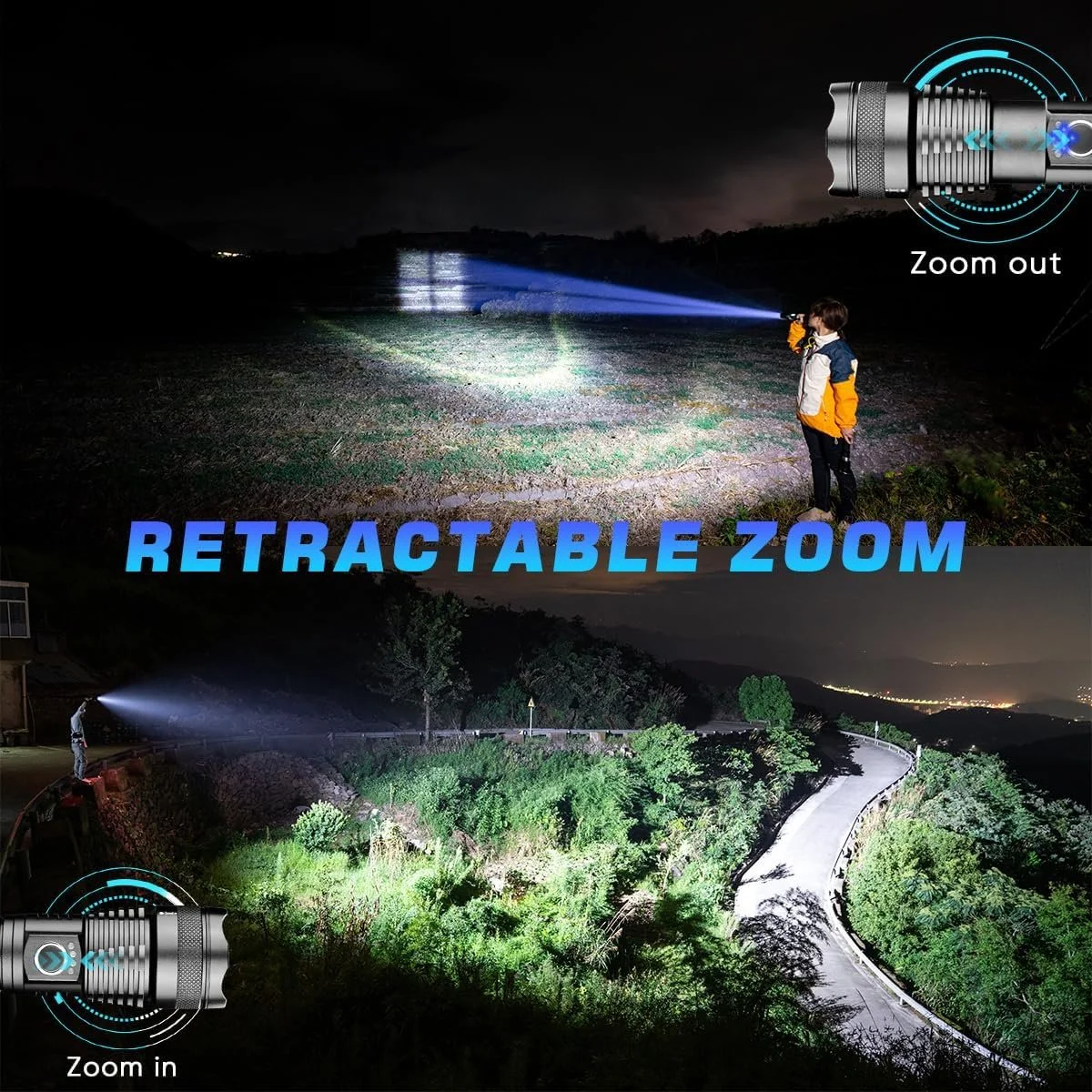 LED Ліхтар NAKCNM 5000 люмен, Акумуляторний, 5 режимів, Водонепроникний, З зумом, фото №3 LED Ліхтар NAKCNM 5000 люмен, Акумуляторний, 5 режимів, Водонепроникний, З зумом, фото №3