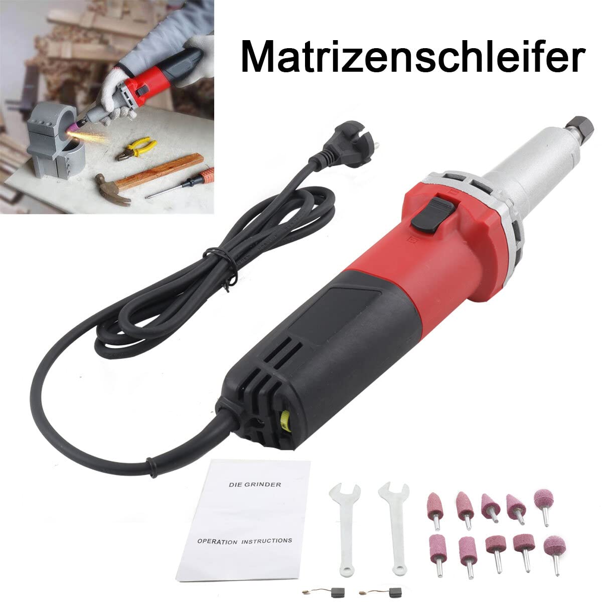 Электрическая прямая шлифовальная машина Cozyel 750 Вт с регулятором скорости 0-27000 об/мин Ø 6 мм, фото №2 Электрическая прямая шлифовальная машина Cozyel 750 Вт с регулятором скорости 0-27000 об/мин Ø 6 мм, фото №2