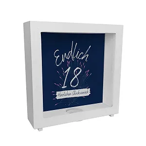 Скарбничка-рамка Endlich 18 "Herzlichen Glückwunsch" дерев'яна - Фото 1