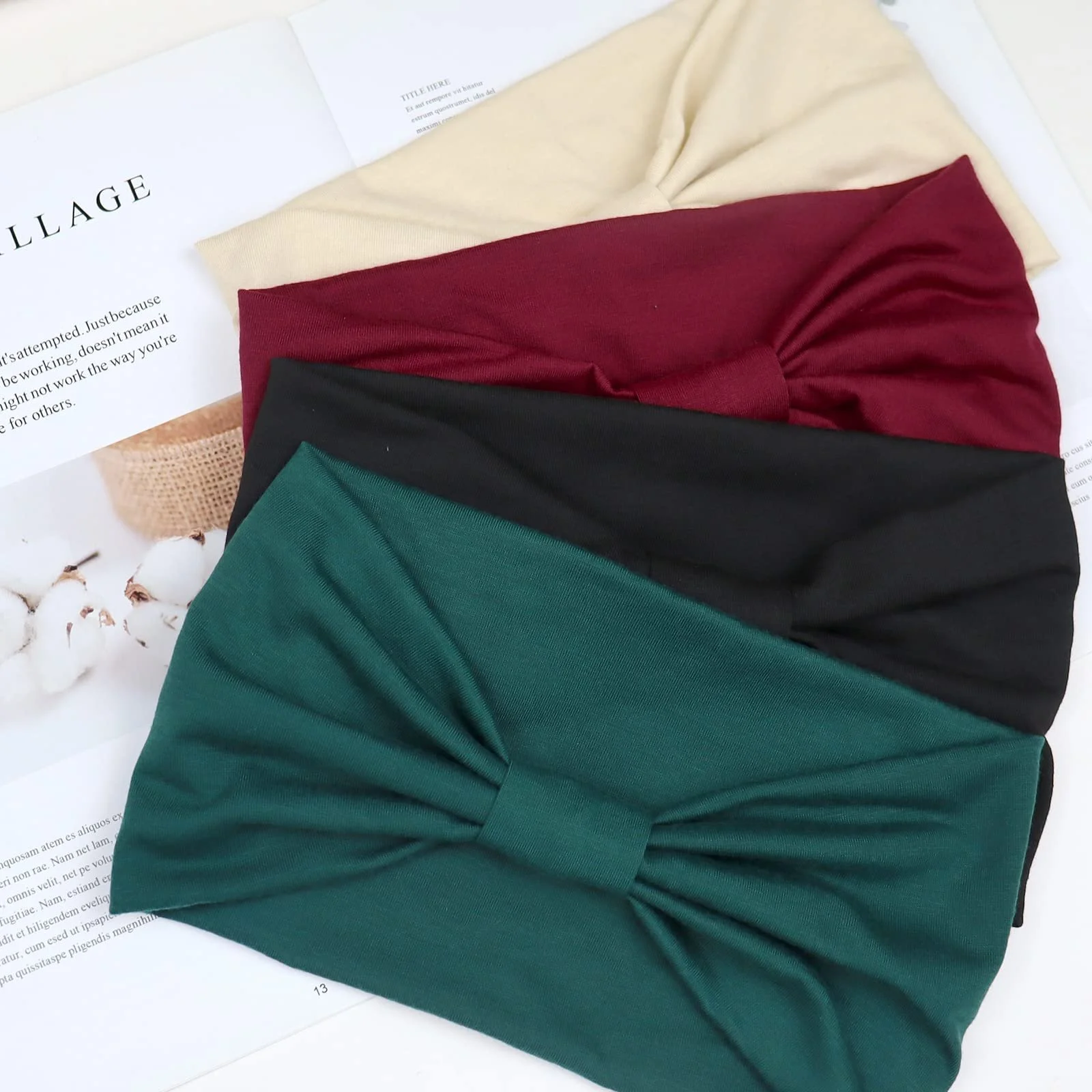 Пов'язка на голову жіноча широка еластична м'яка в стилі бохо, фото №5 Пов'язка на голову жіноча широка еластична м'яка в стилі бохо, фото №5