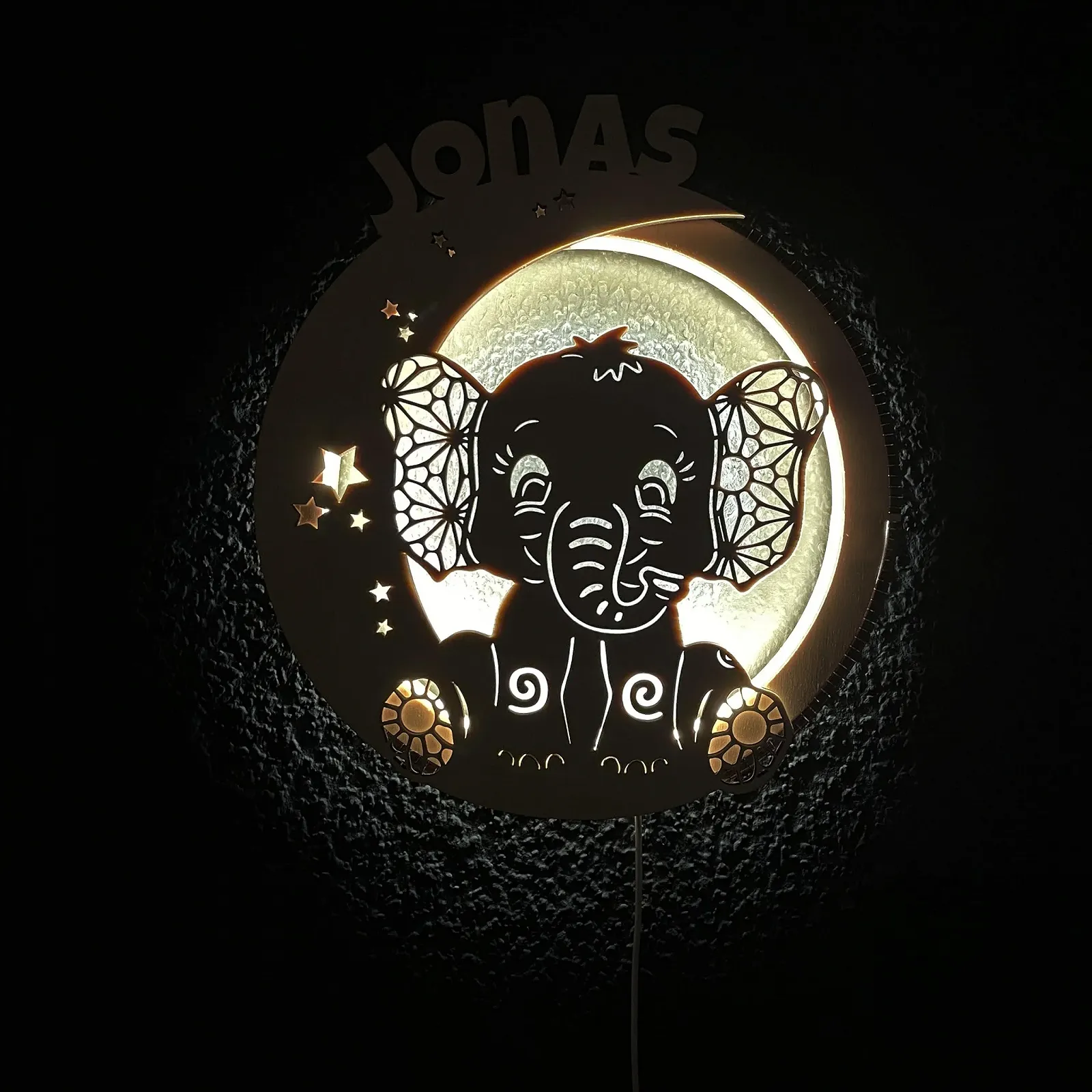 Настільна лампа Wooden Moon Personalised USB Дерев'яна, фото №2