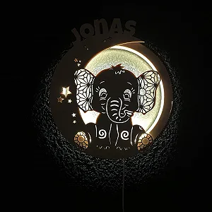 Настільна лампа Wooden Moon Personalised USB Дерев'яна synthetic.ua - Фото 1