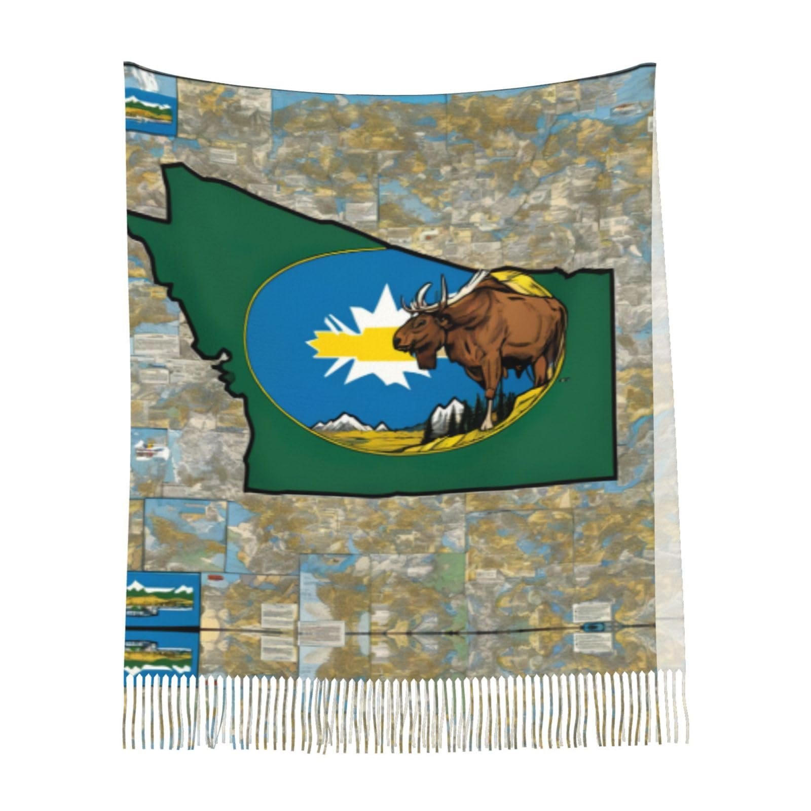 Пашміна LNNIUK Жіночий шарф, абстрактний Montana-Flagge, Map03 принт, фото №9