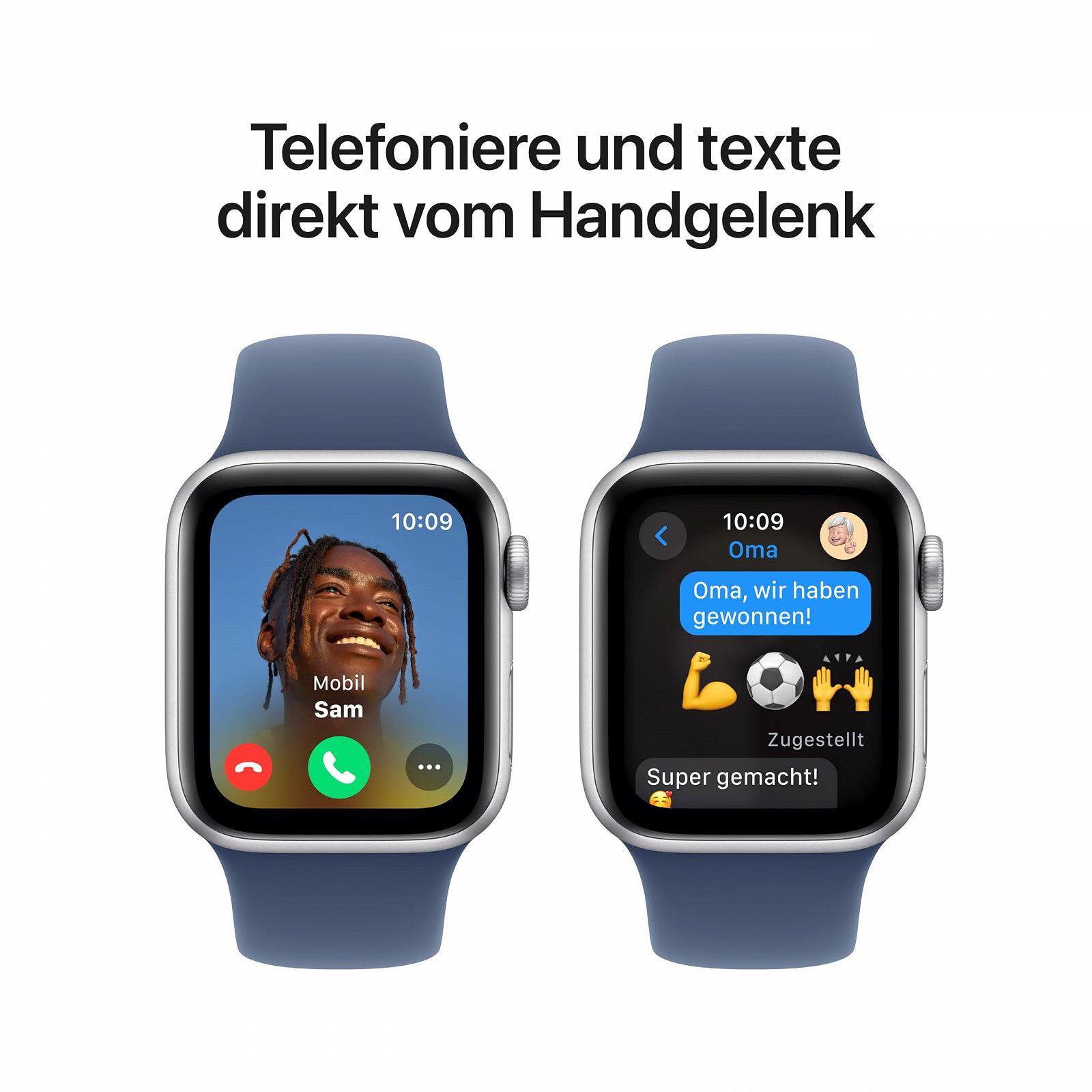 Смарт-годинник Apple Watch SE (2nd Generation) GPS 40мм Алюмінієвий корпус Сріблястий Ремінець Денім (M/L), фото №4