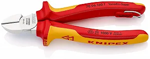 Купить Бокорезы Knipex 70 06 160 T BK VDE с точкой крепления страховочного троса в блистерной упаковке, многоцветные, 160 мм - Фото 1 Бокорезы Knipex 70 06 160 T BK VDE с точкой крепления страховочного троса в блистерной упаковке, многоцветные, 160 мм - Фото 1