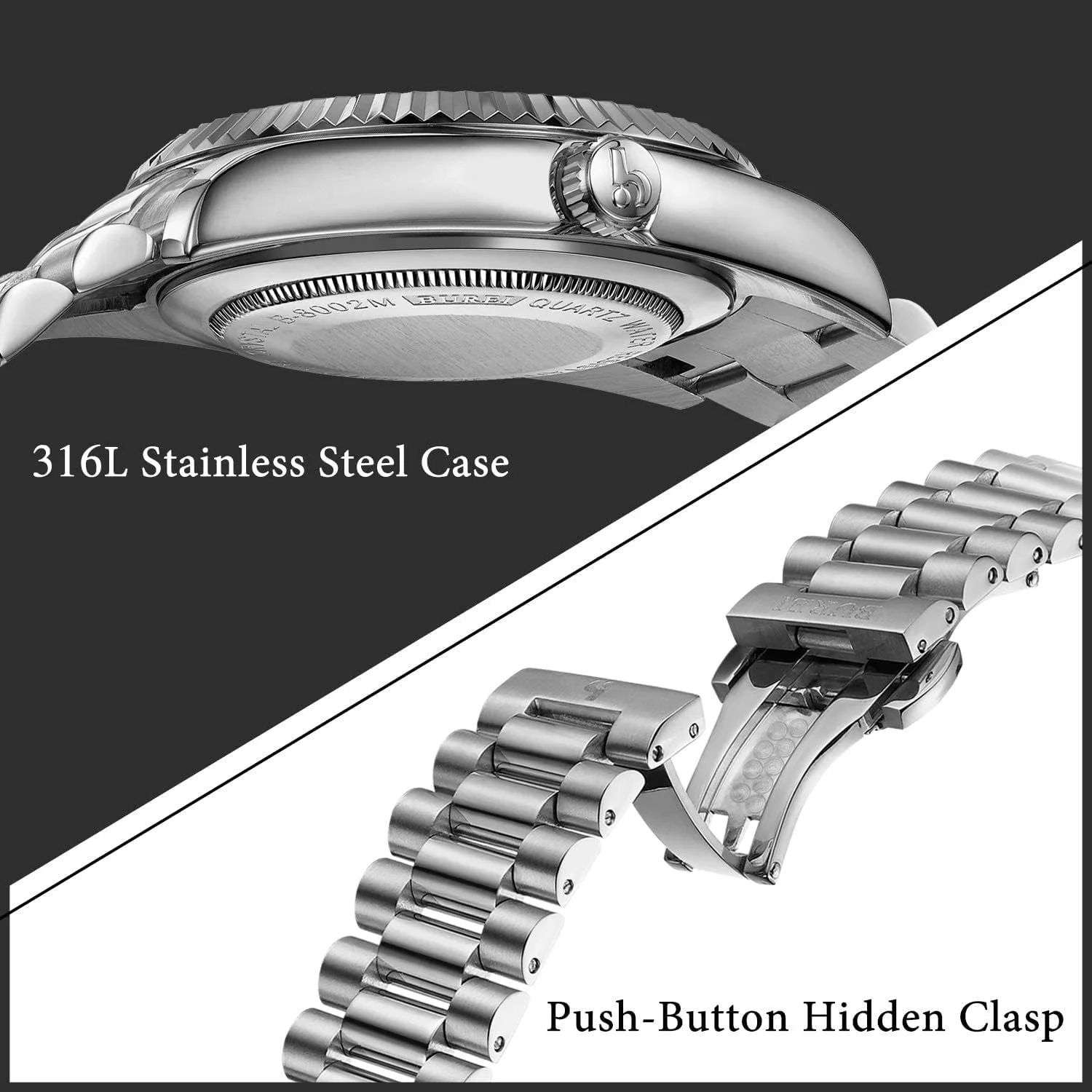 Классические часы BUREI DE-8002, фото №5