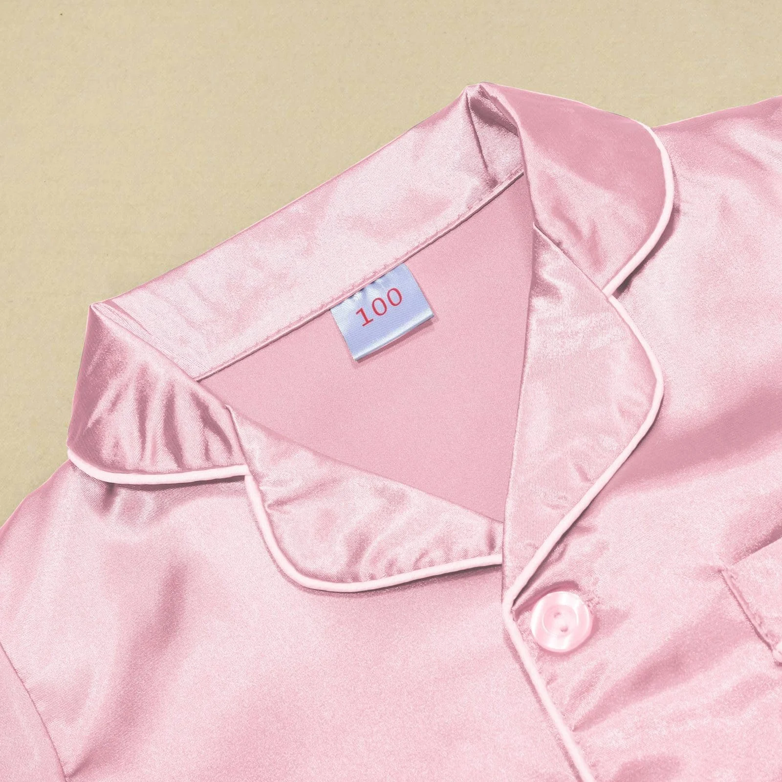 Комплект атласної піжами для дітей (дівчаток/хлопчиків) Сорочка на ґудзиках Штани, фото №5 Комплект атласної піжами для дітей (дівчаток/хлопчиків) Сорочка на ґудзиках Штани, фото №5