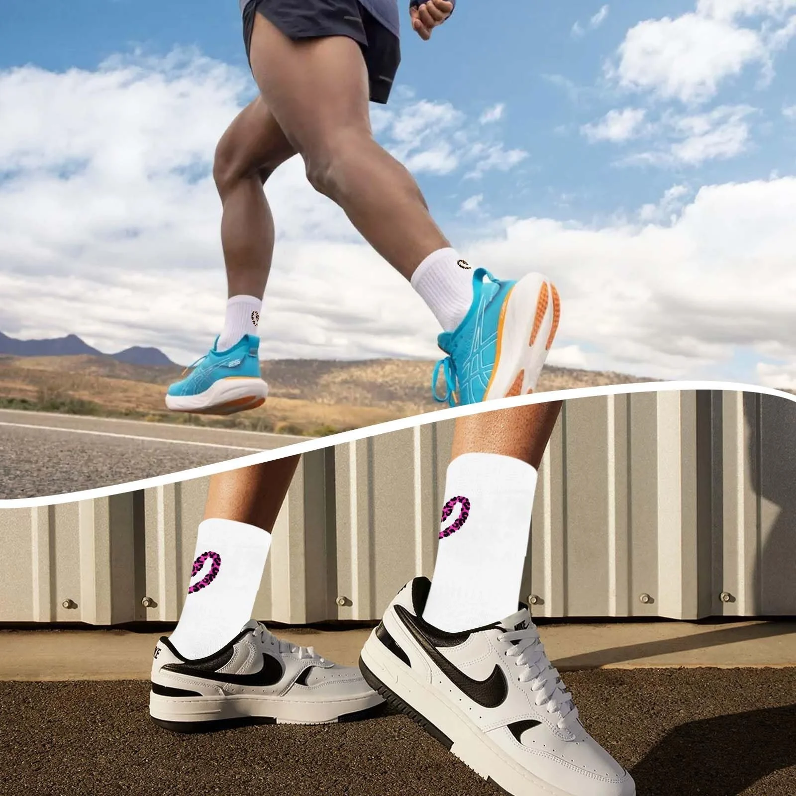 Шкарпетки тенісні жіночі з леопардовим серцем Білий, Розмір 39-42, фото №5 Шкарпетки тенісні жіночі з леопардовим серцем Білий, Розмір 39-42, фото №5