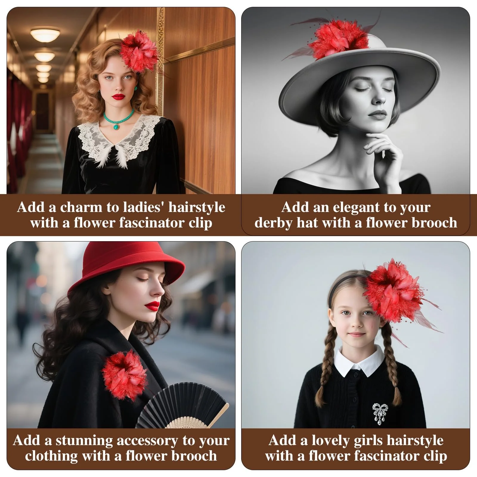 Обруч для жінок з пір'ям, бісером та вуаллю, фото №3