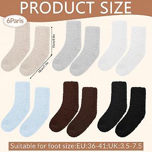 Носки Женские Теплые Пушистые Носки для сна Термоноски Зимние Носки для дома 6 пар, размер 36-41 synthetic.ua - Фото 1