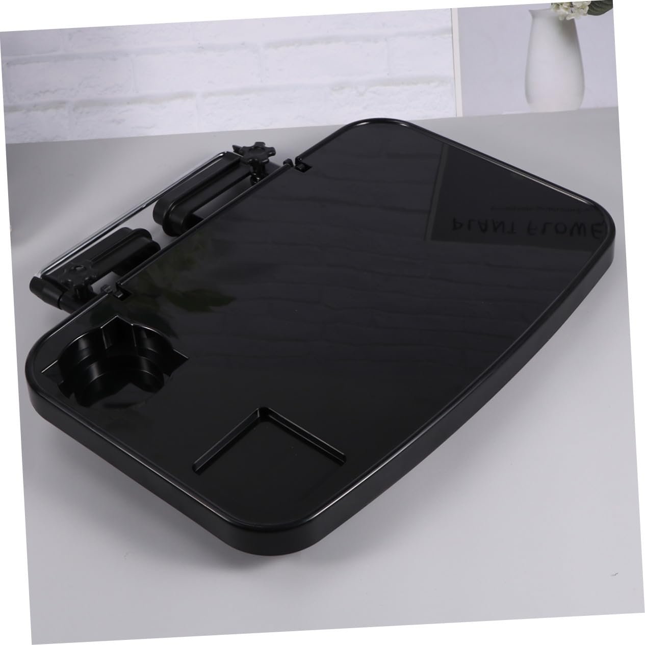 Автомобильный столик на руль, складной, с регулируемым углом наклона, многофункциональная подставка для ноутбука и поднос для еды, складной, подходит для заднего и переднего сиденья, прочный, черный, фото №6