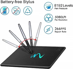 Графічний планшет HUION HS64 / робоча поверхня 6,3x4 дюйми / 5080 LPI / 266 PPS / Чорний ціна на synthetic.ua - Фото 1 Графічний планшет HUION HS64 / робоча поверхня 6,3x4 дюйми / 5080 LPI / 266 PPS / Чорний synthetic.ua - Фото 1