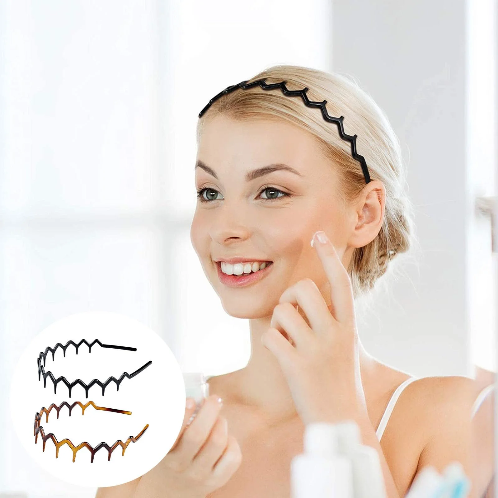 Набір гребінців-обручів зигзаг для волосся 2 шт, чорний та коричневий, фото №5 Набір гребінців-обручів зигзаг для волосся 2 шт, чорний та коричневий, фото №5