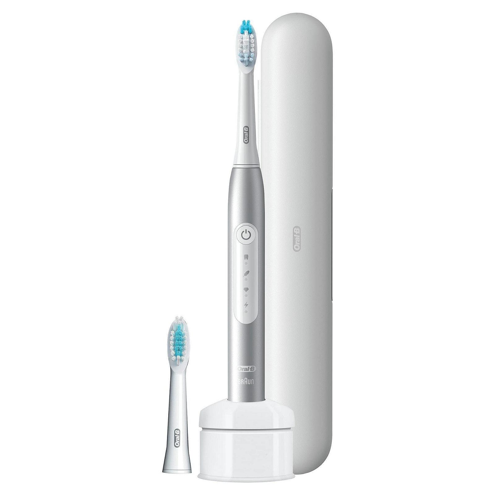 Зубна щітка електрична звукова Oral-B Pulsonic Slim Luxe 4500 Platinum та 2 змінні насадки, фото №4