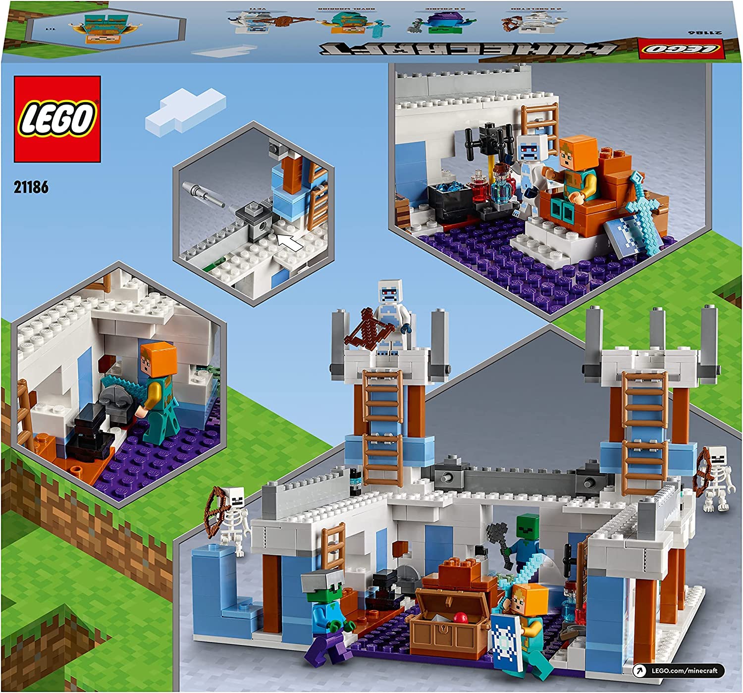 Конструктор Lego Minecraft: Ice Palace 21186 + Stalactite Cave 30647 для дітей, фото №7