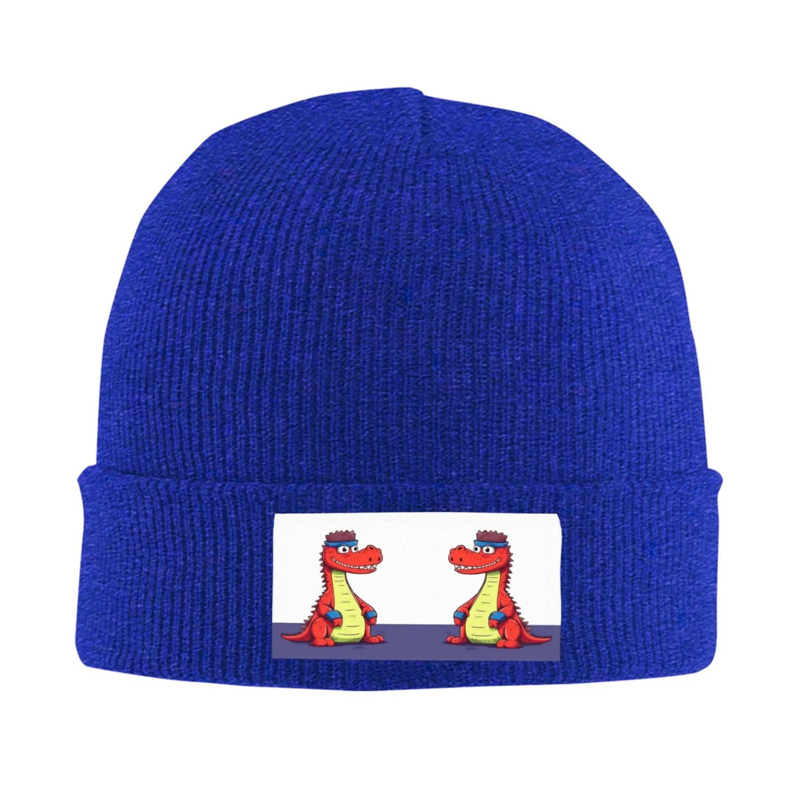 Шапка-бини с красным крокодилом и мультяшным изображением для женщин, теплая зимняя вязаная, фото №4 Шапка-бини с красным крокодилом и мультяшным изображением для женщин, теплая зимняя вязаная, фото №4