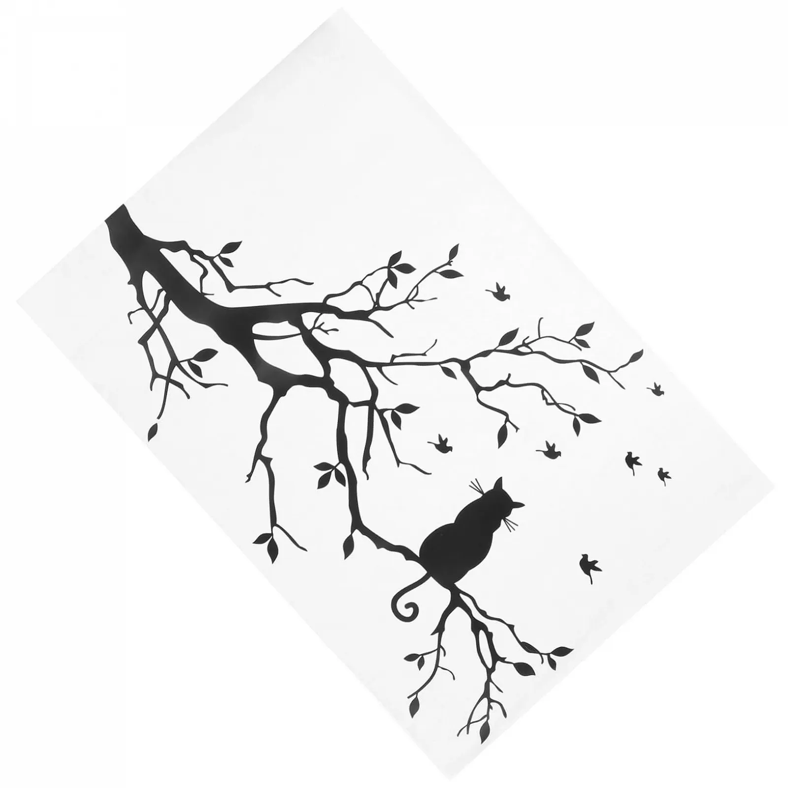 Наклейка на стіну Кіт з візерунком дерева знімна багаторазова водонепроникна ПВХ, фото №1