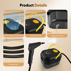 Портативний пароочисник 2500 Вт 1200 мл 6 насадок 9 вібраторів synthetic.ua - Фото 1