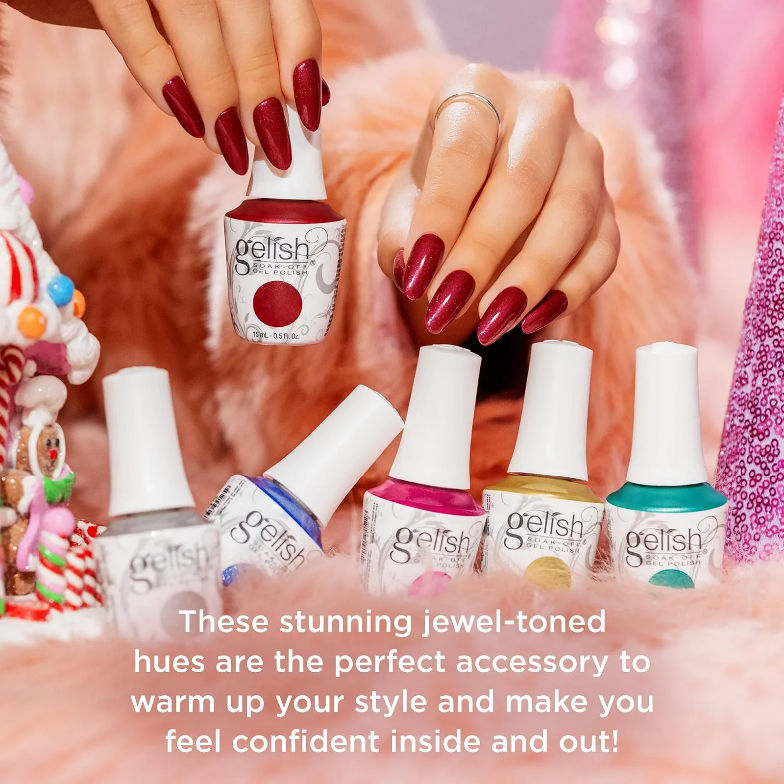 Гель-лак Gelish Holiday Winter Collection A Fuzzy Feeling Sugar Coated Dreams, 15 мл, фото №4 Гель-лак Gelish Holiday Winter Collection A Fuzzy Feeling Sugar Coated Dreams, 15 мл, фото №4