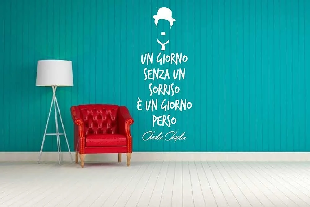 Наклейка на стіну 4You Charlie Chaplin День без посмішки — втрачений день 85 x 34 см Чорний, фото №2