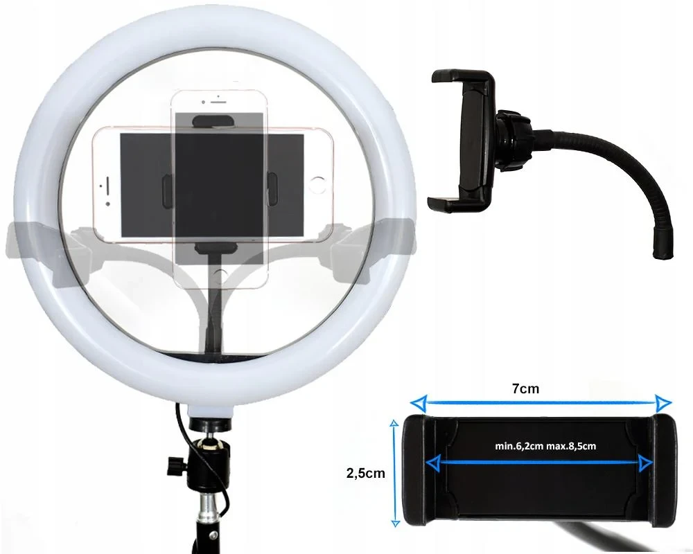 Кольцевая лампа Ring Fill Light ZD666 26 см с держателем телефона, фото №9