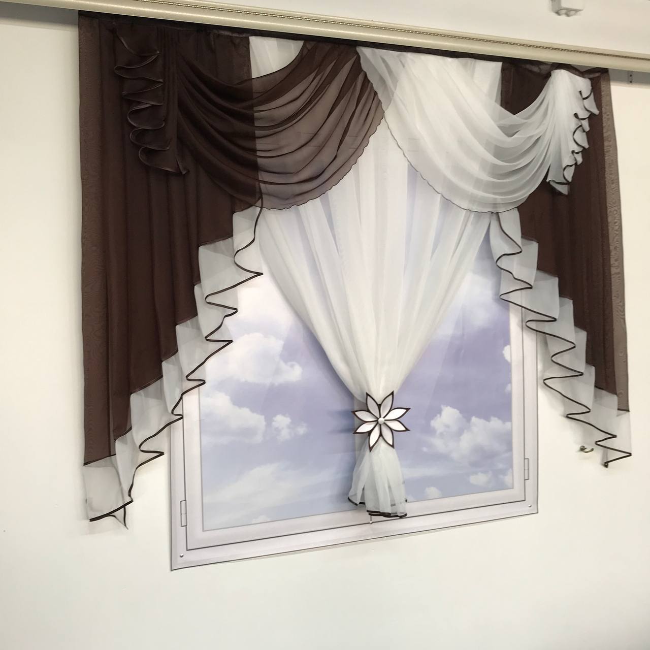 Короткая тюль в детскую ALBO 200x160 cm Шоколад (KU-176-14), фото №10