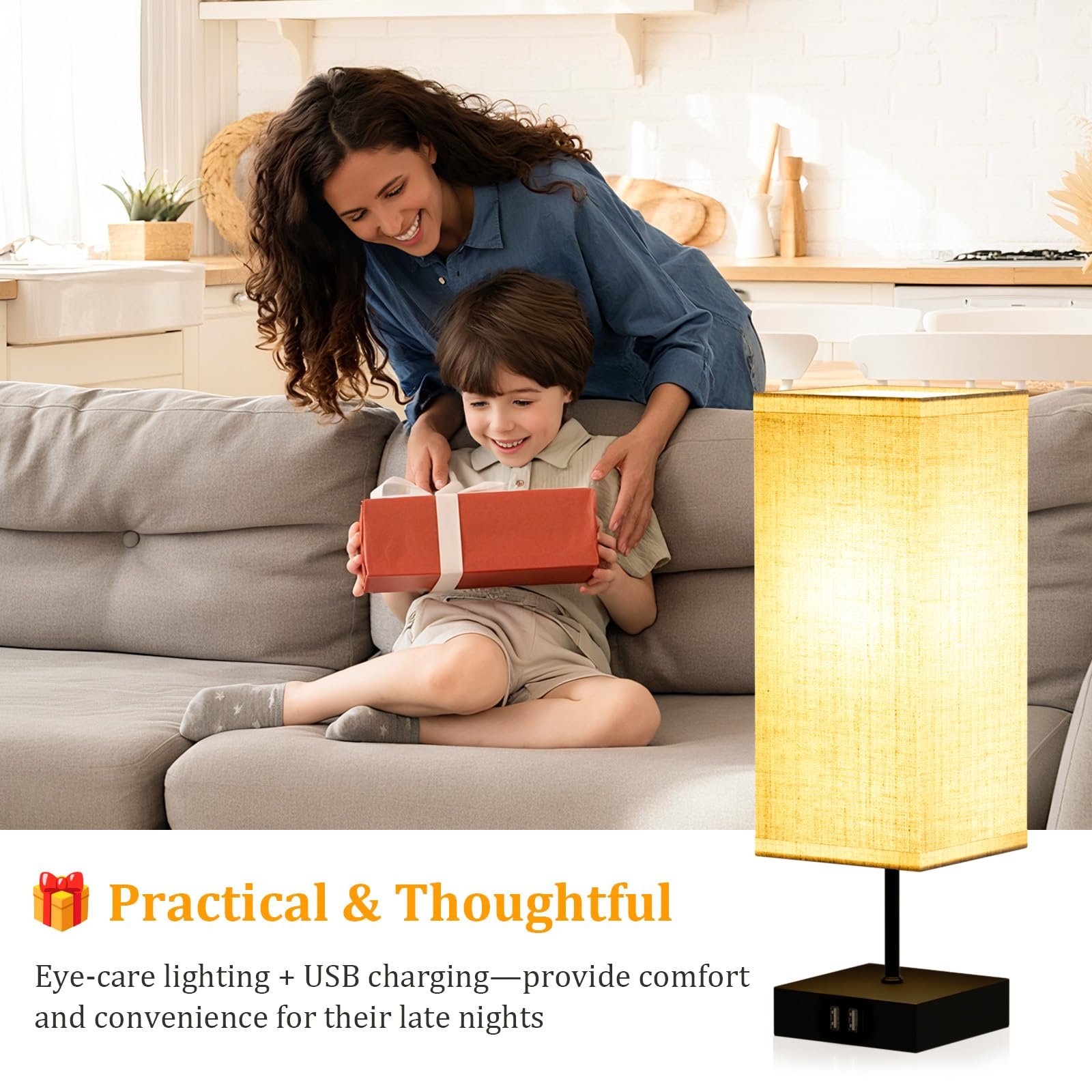 Настільна лампа Сенсорна Димована USB E27 6 Вт 3 колірні температури, фото №6