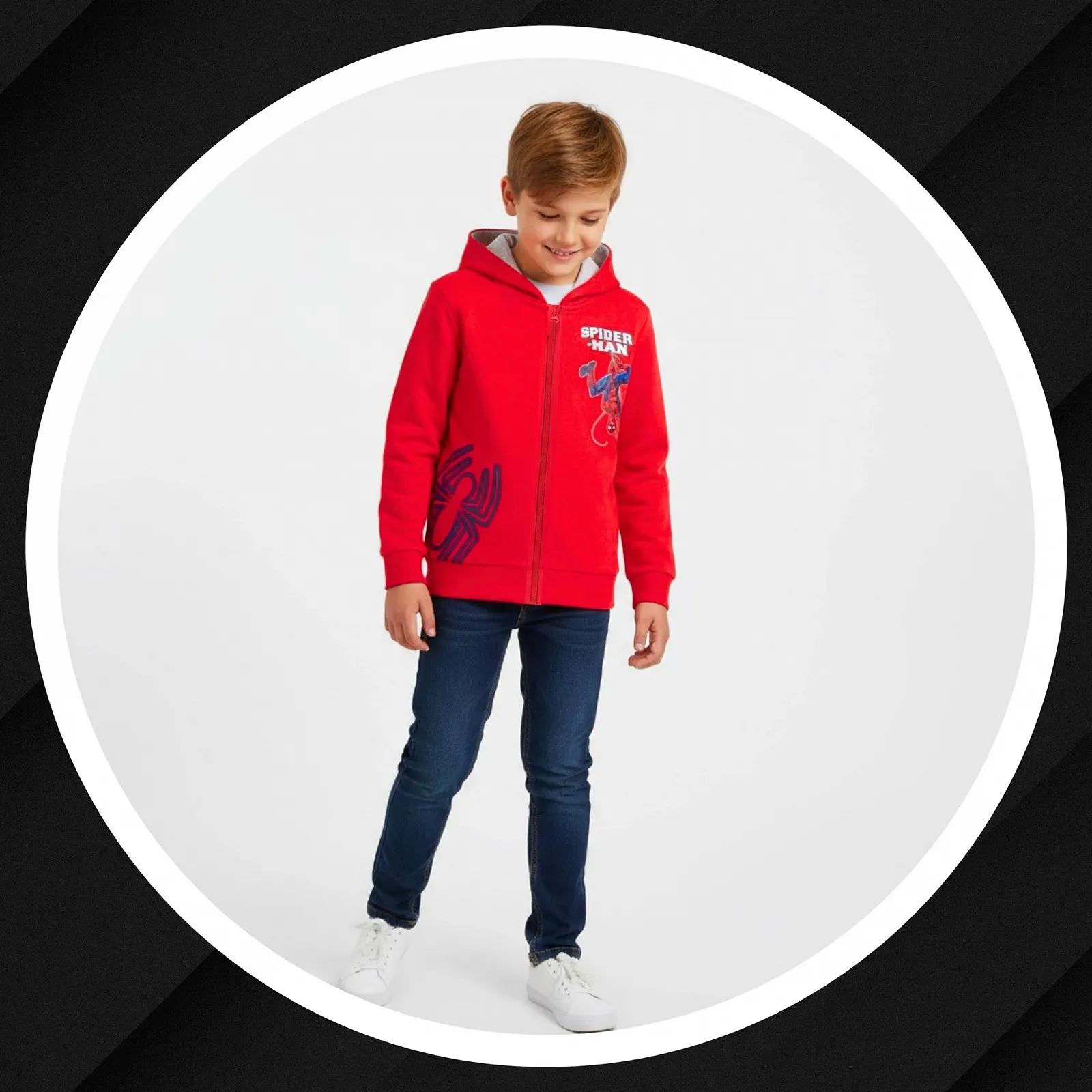 Толстовка з капюшоном для хлопчиків Marvel Spiderman на блискавці, фото №4