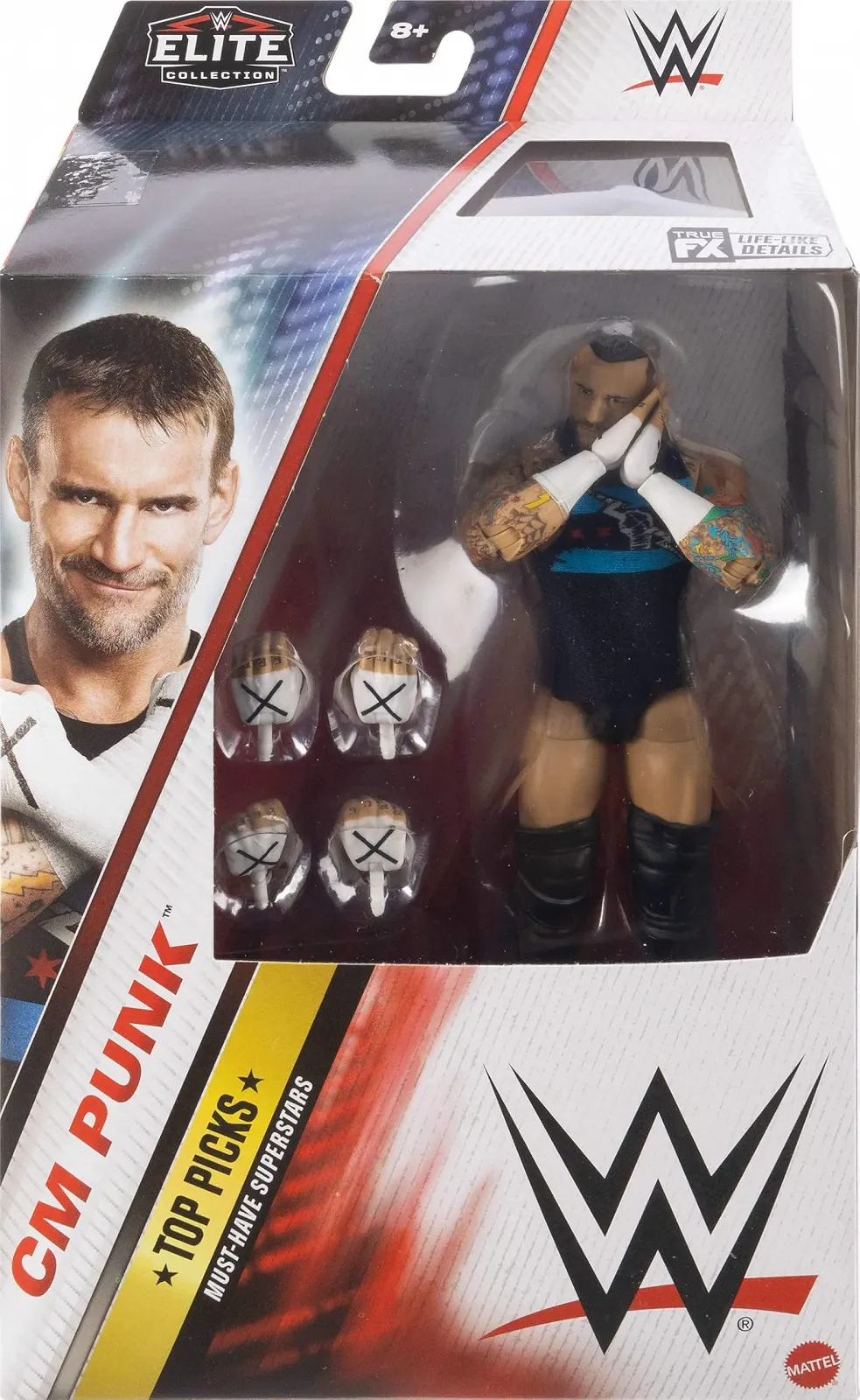 Фігурка Mattel WWE Top Picks Elite CM Punk 15 см зі змінними руками та аксесуарами, фото №2