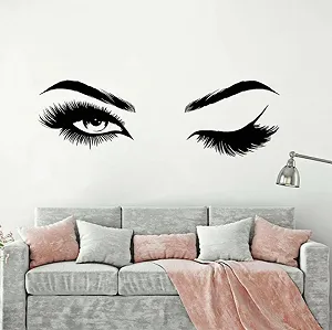 Наклейка на стіну Eye Eyelashes Sexy Wink Girl 19 x 57 см - Фото 1