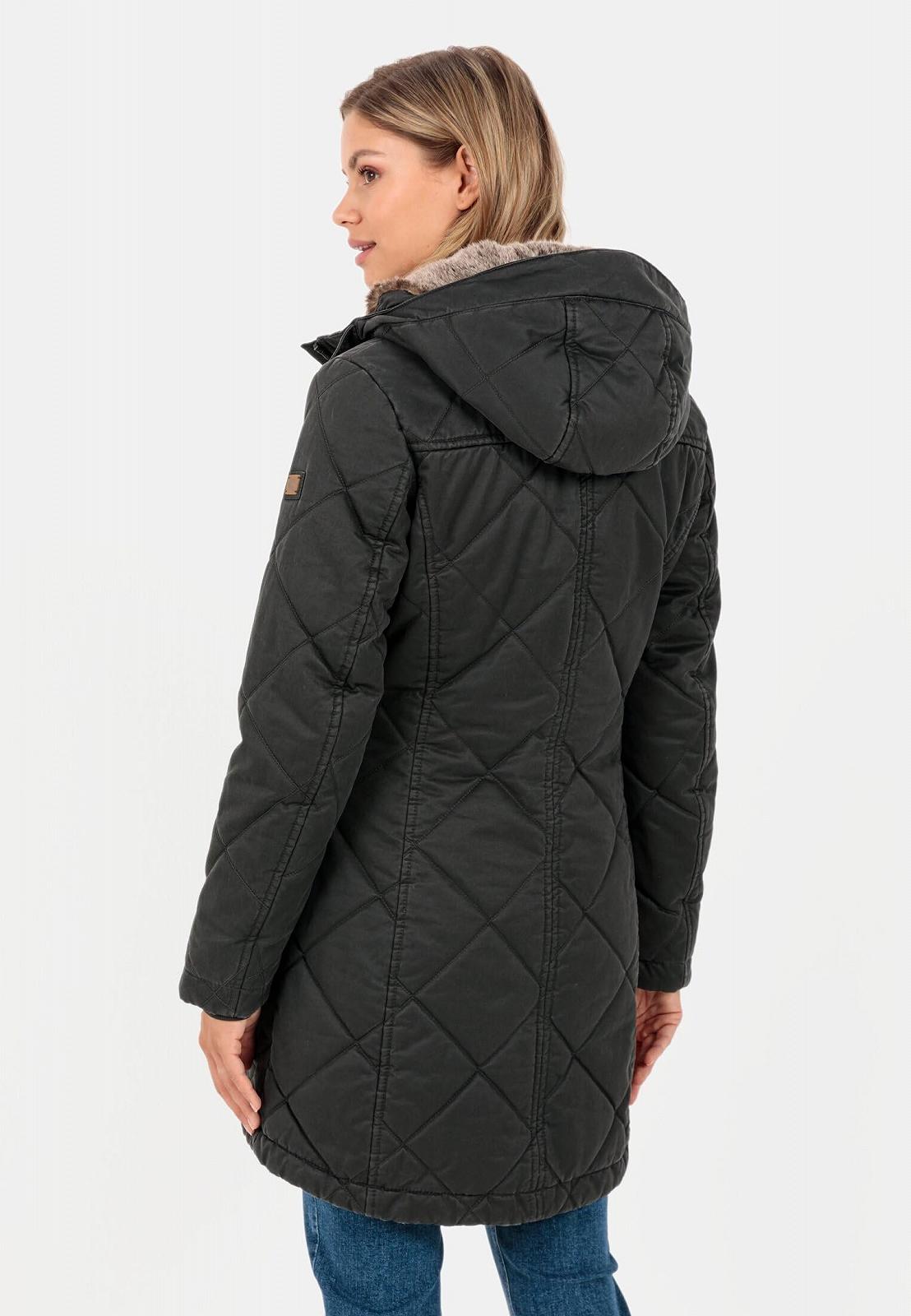 Жіноче стьобане пальто camel active у вінтажному стилі, фото №4