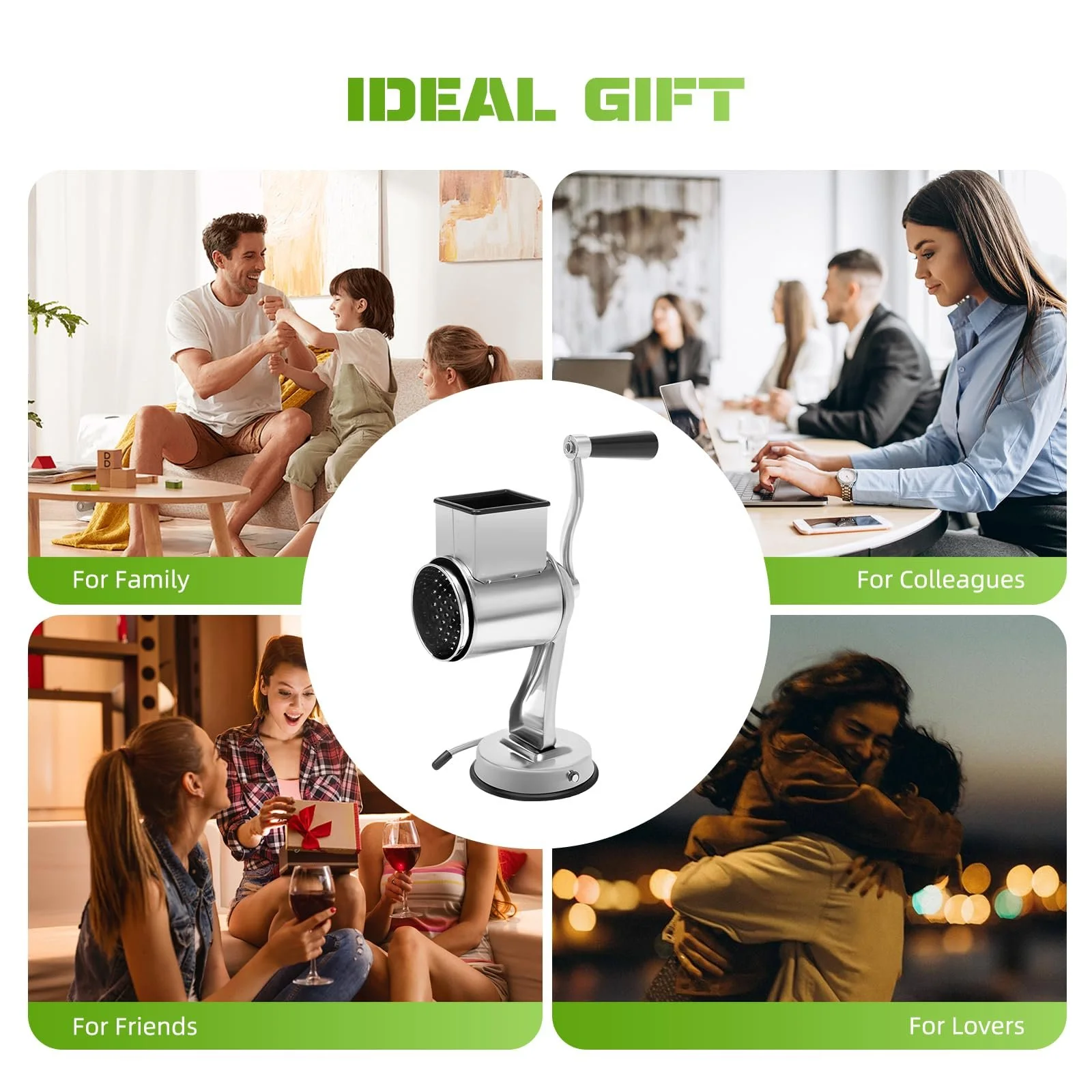 Ручна барабанна терка з нержавіючої сталі з 5 лезами, фото №7 Ручна барабанна терка з нержавіючої сталі з 5 лезами, фото №7