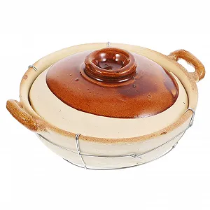 Кастрюля керамическая GLEAVI Chinese с двойными ручками для дома и ресторана для блюд из риса и супов - Фото 1